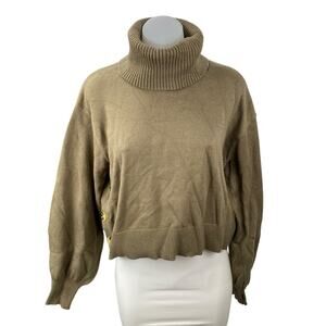 Lucywhims The Drop Women's Olive Green Long Sleeve Turtleneck Sweater Top Sz M
